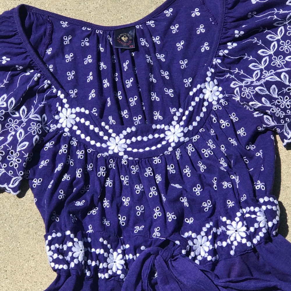 Language Embroidered Blouse - Picture 2 of 2